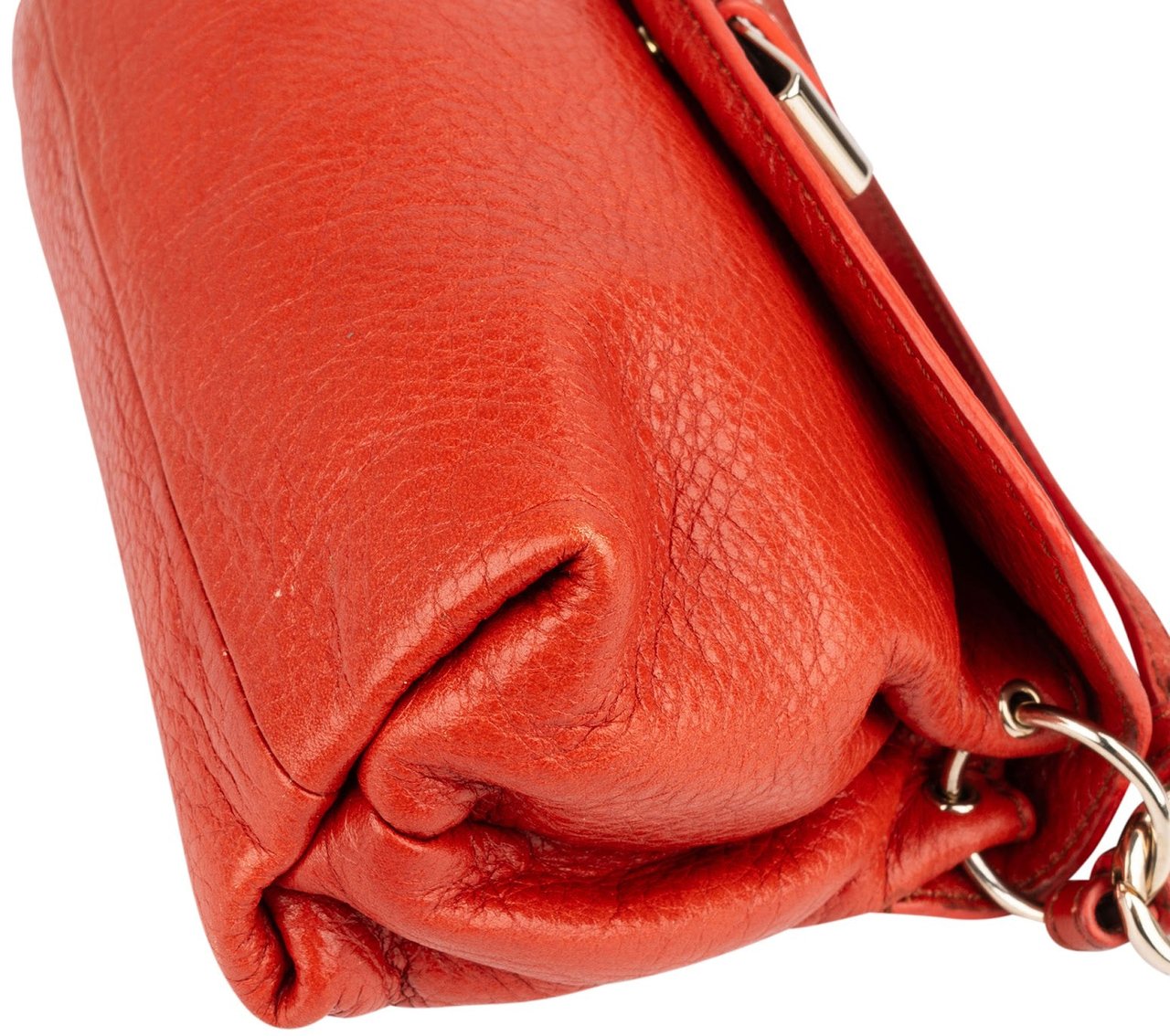 Chloé Pebbled Leather Lily Crossbody Handbag Oranje
