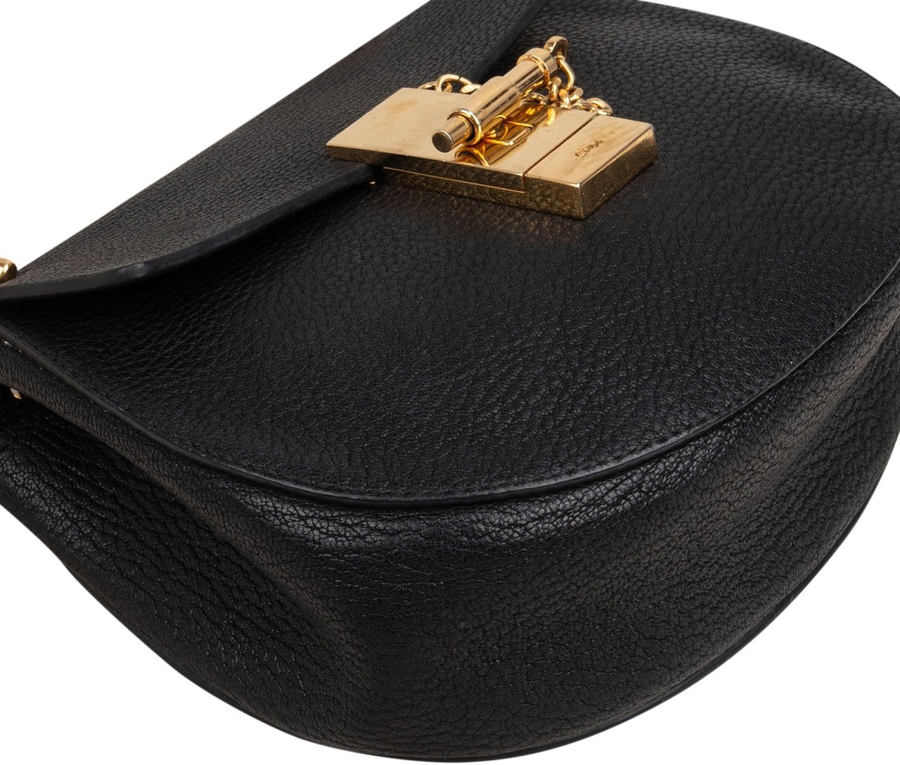 Chloé Grained Leather Small Drew Crossbody Bag Zwart