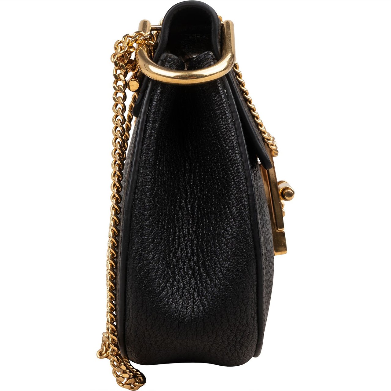 Chloé Grained Leather Small Drew Crossbody Bag Zwart