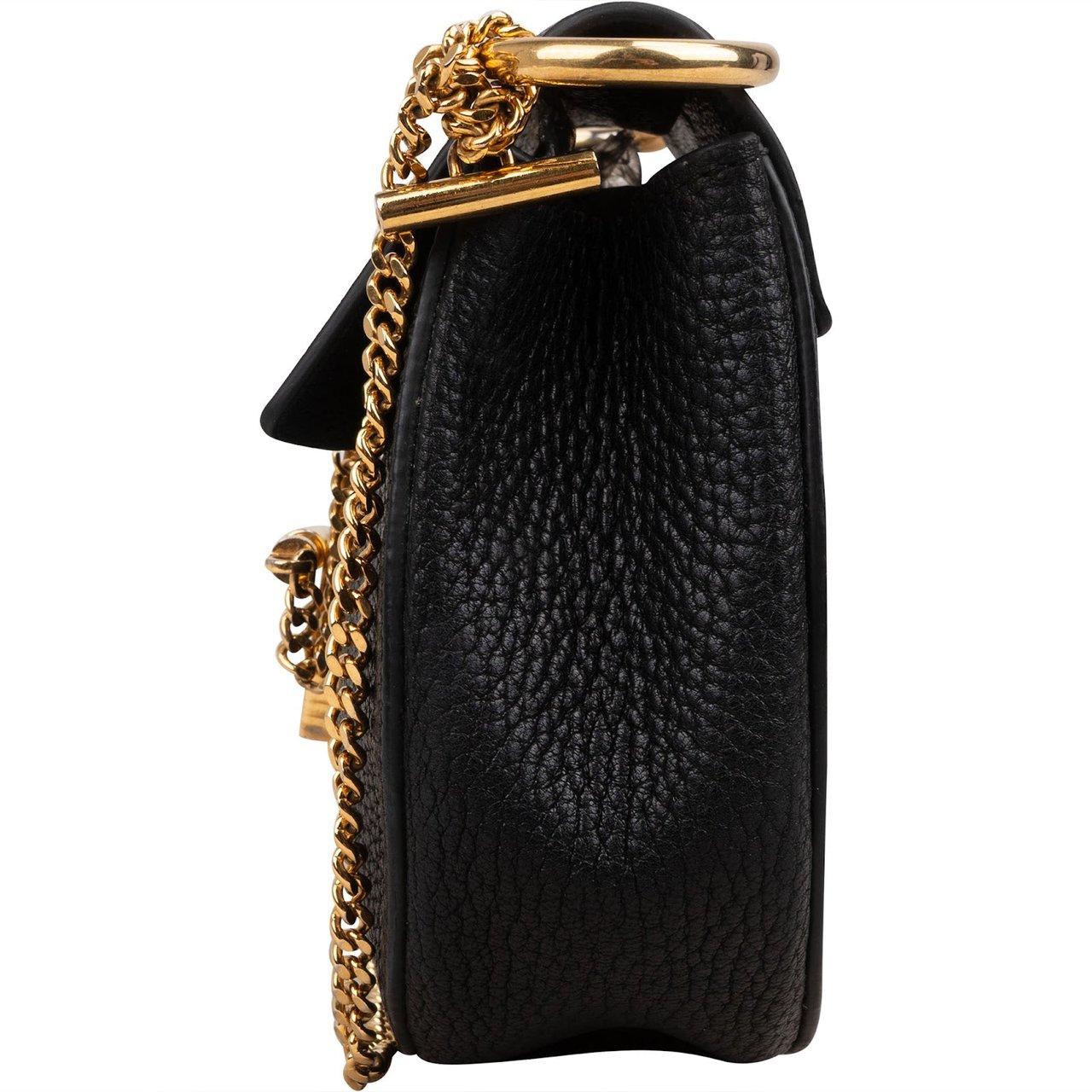 Chloé Grained Leather Small Drew Crossbody Bag Zwart