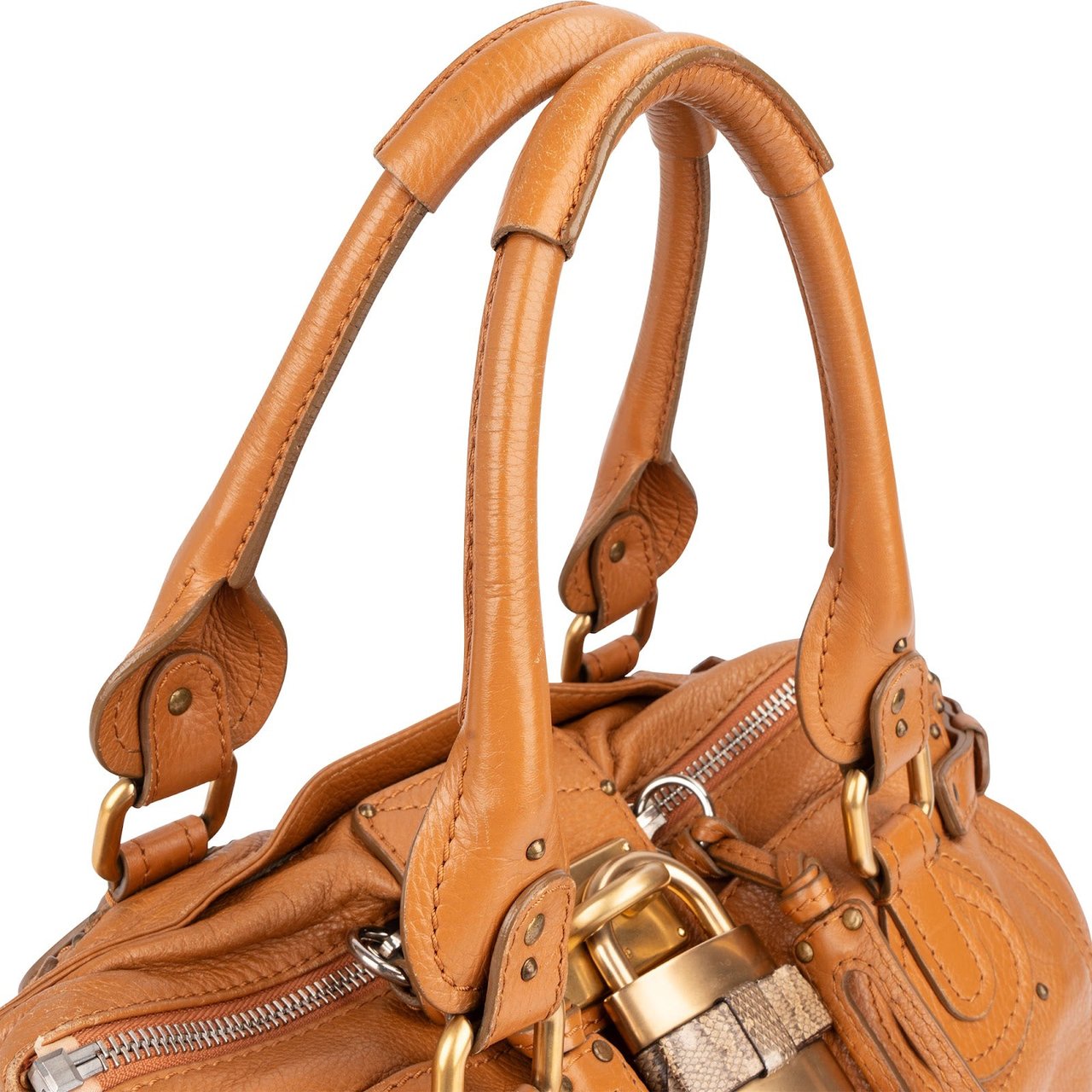 Chloé Brown Leather Paddington Handbag Bruin