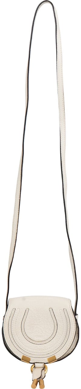 Chloé Grained Calfskin Marcie Mini Crossbody Bag Wit