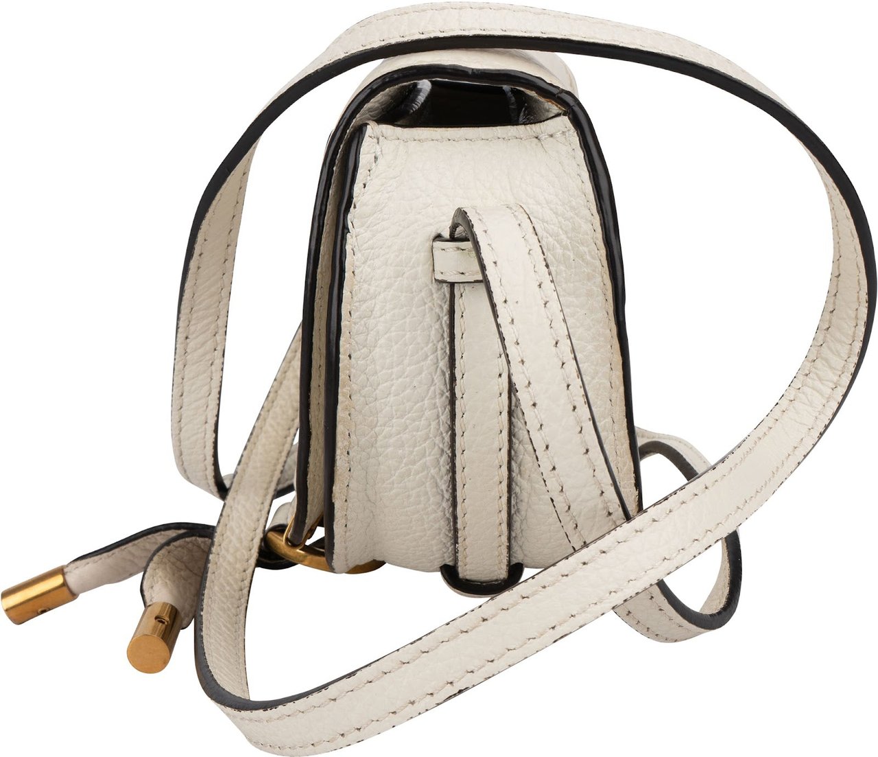 Chloé Grained Calfskin Marcie Mini Crossbody Bag Wit