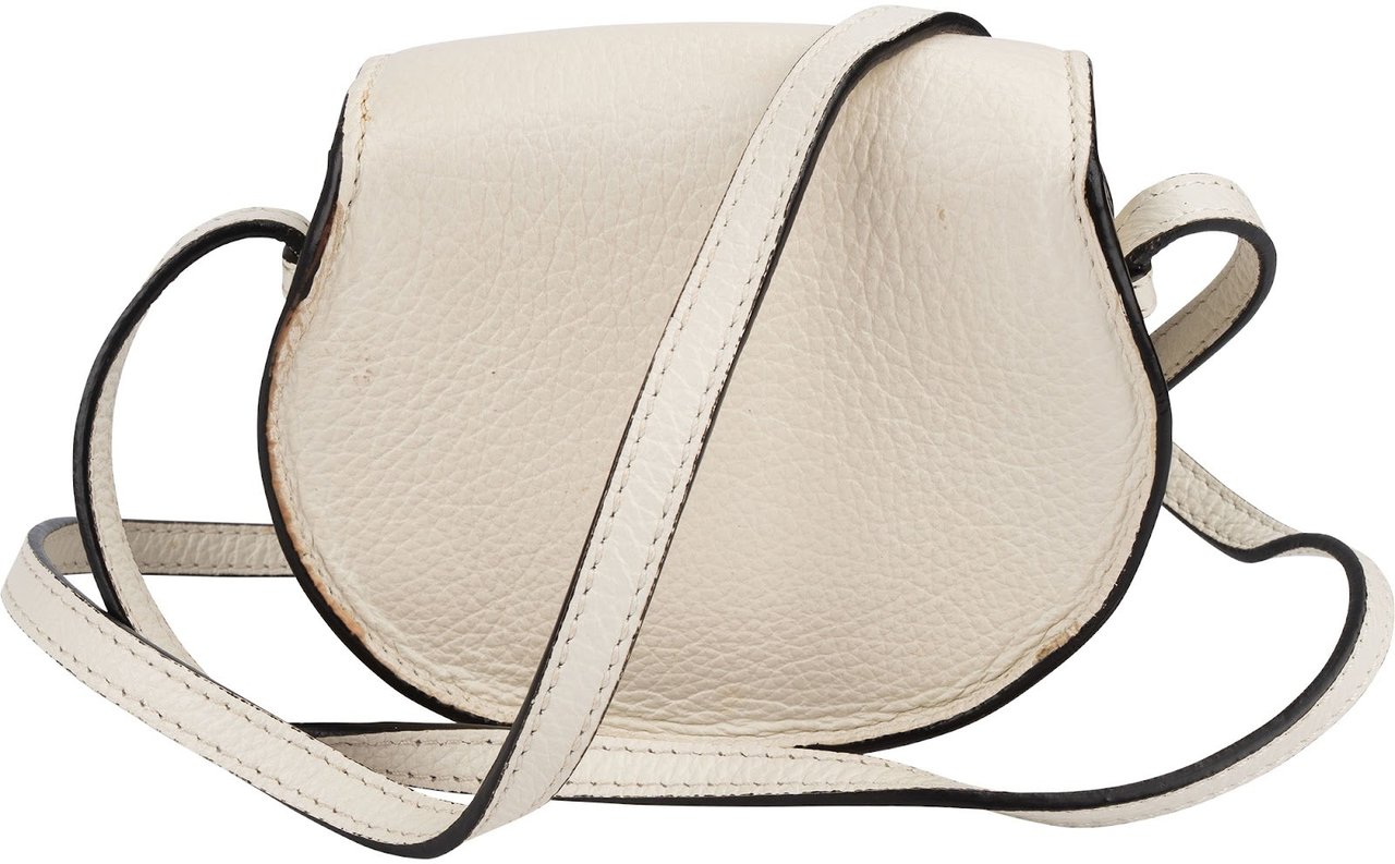 Chloé Grained Calfskin Marcie Mini Crossbody Bag Wit