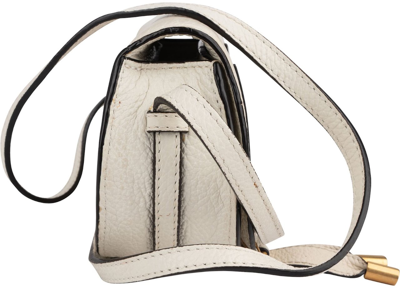 Chloé Grained Calfskin Marcie Mini Crossbody Bag Wit