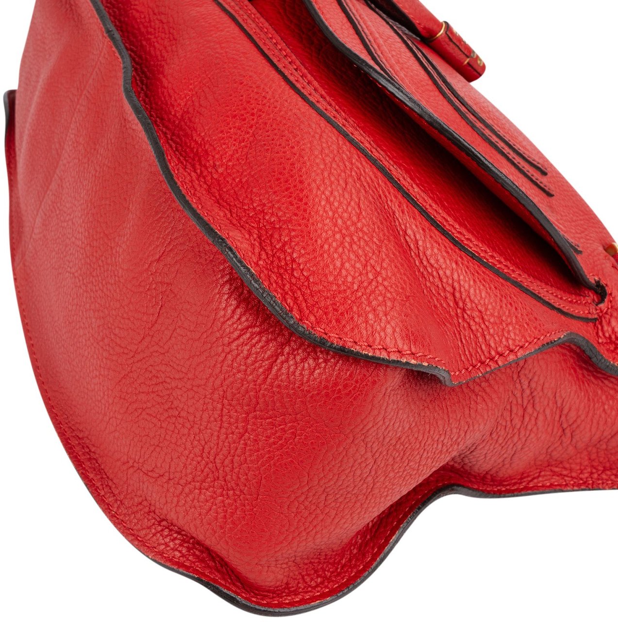 Chloé Grained Calfskin Marcie Handbag Rood