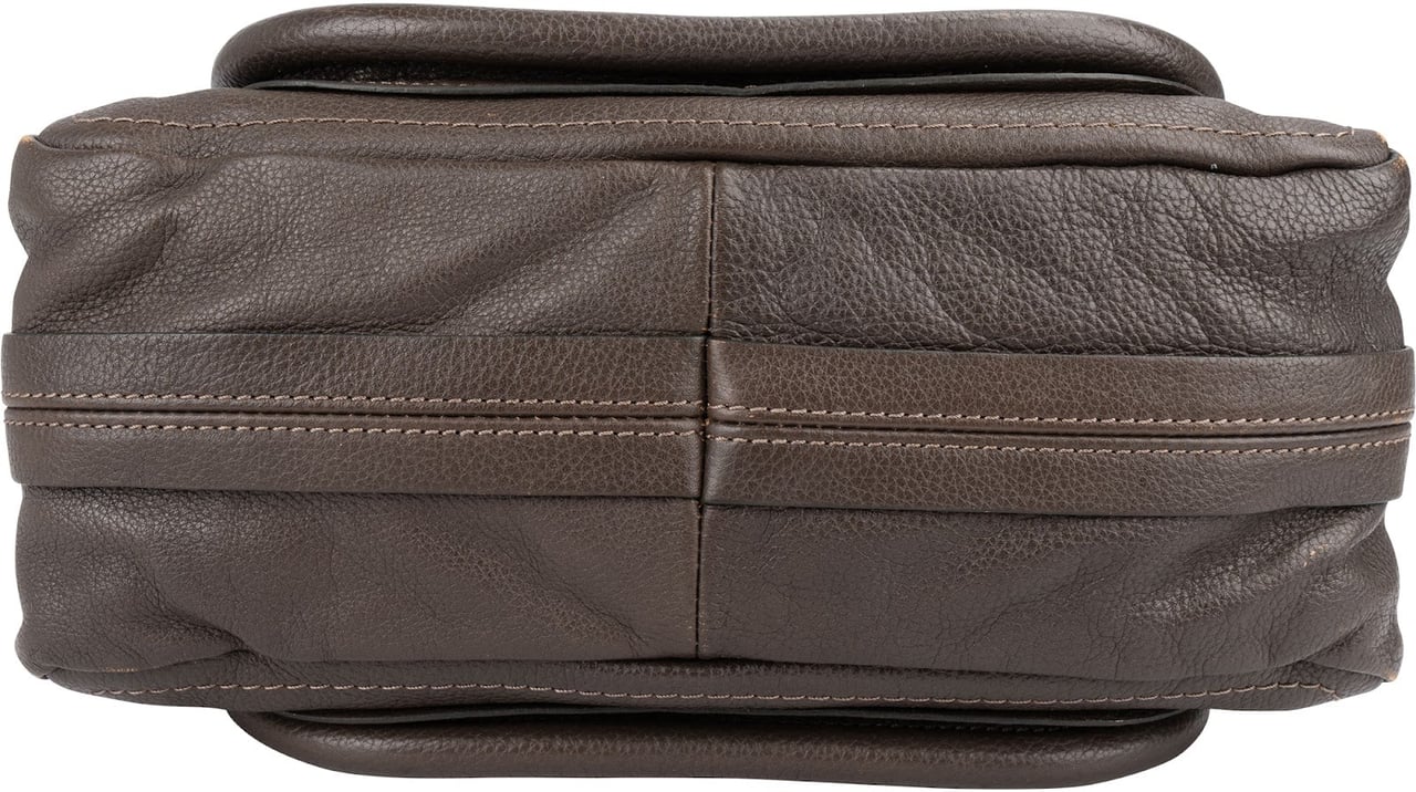 Chloé Chloé Pebbled Leather Small Paraty Shoulder Handbag Bruin