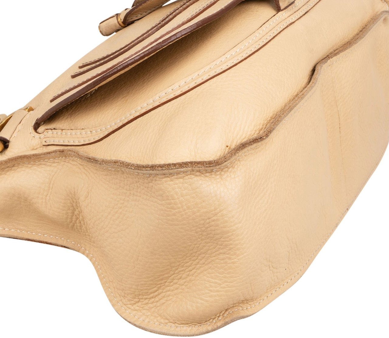 Chloé Grained Leather Marcie Handbag Beige