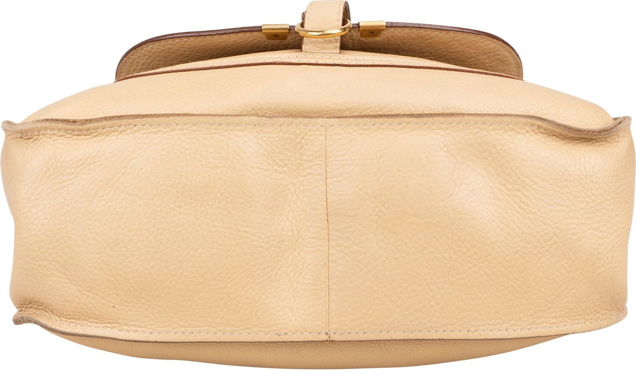 Chloé Grained Leather Marcie Handbag Beige