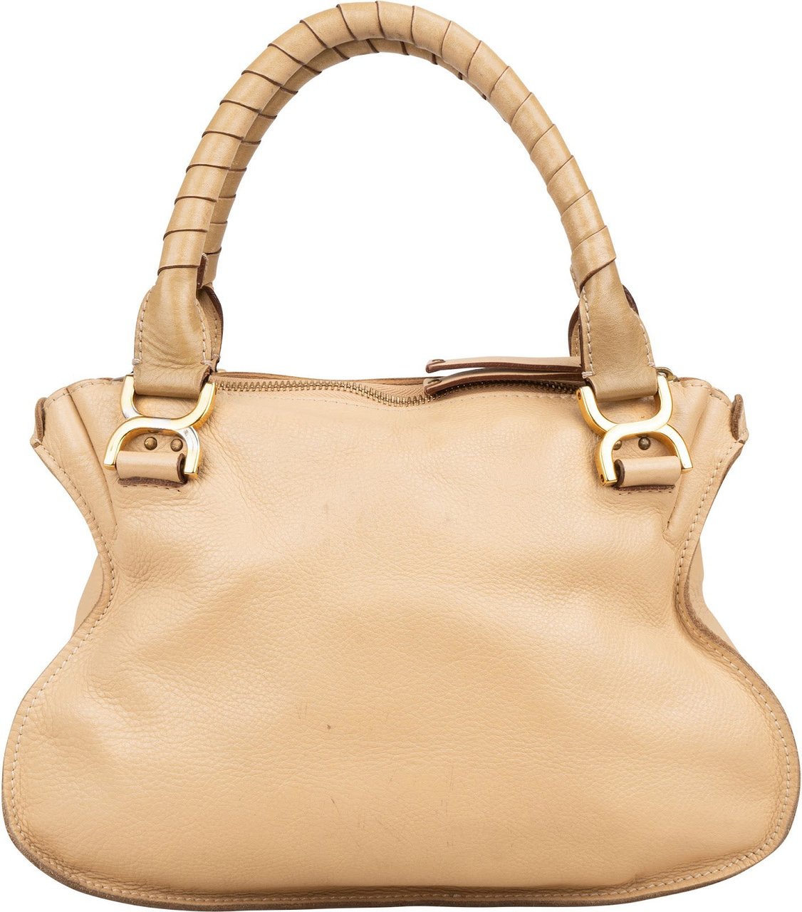 Chloé Grained Leather Marcie Handbag Beige
