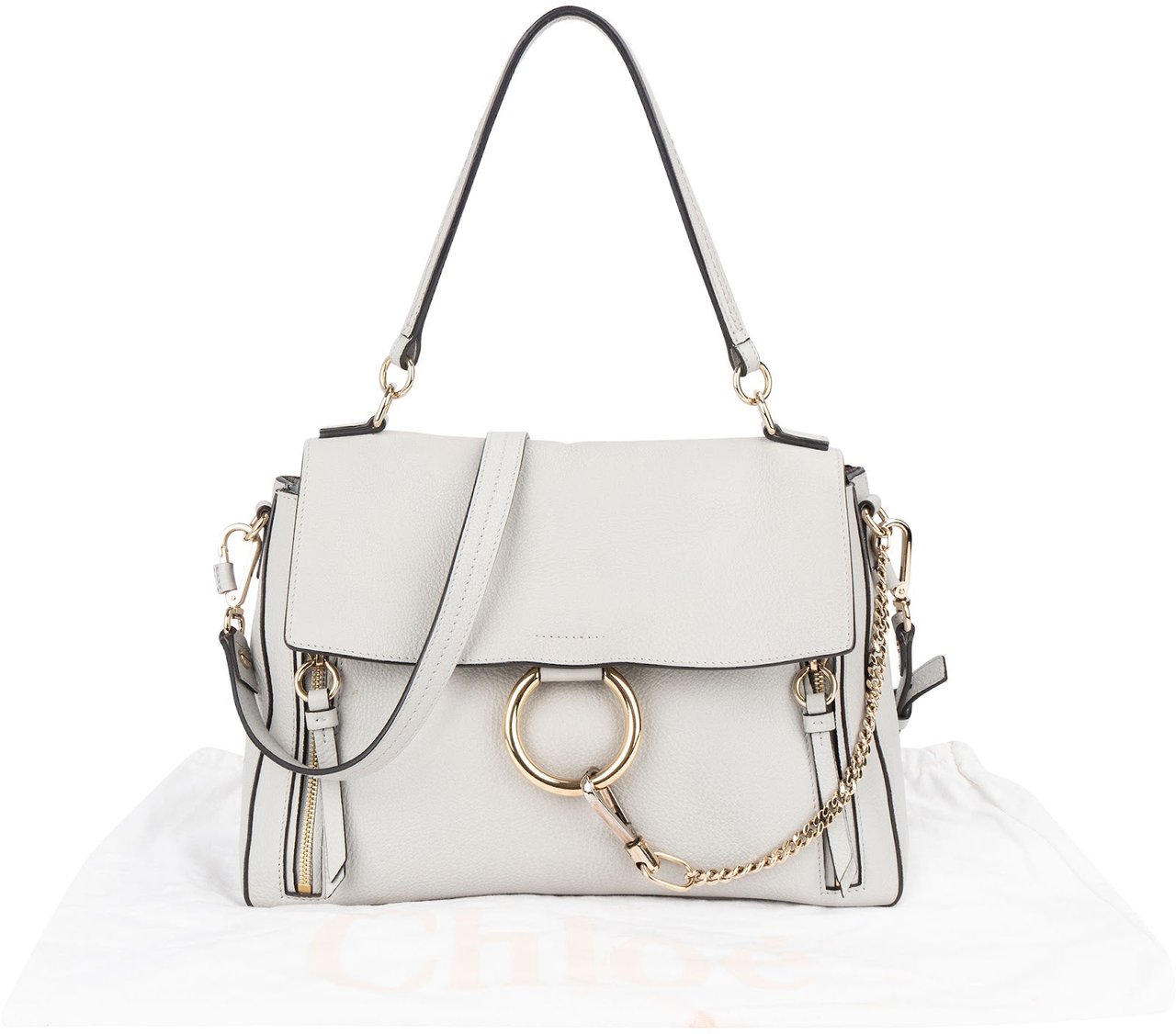 Chloé Leather Faye Medium Shoulder Bag Blauw