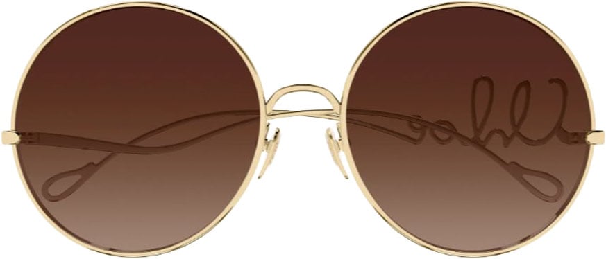 Chloé Gold Iconic CH0329S Metal Round Sunglasses Zwart