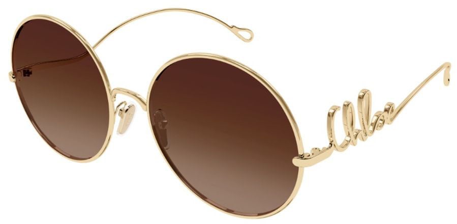 Chloé Gold Iconic CH0329S Metal Round Sunglasses Zwart