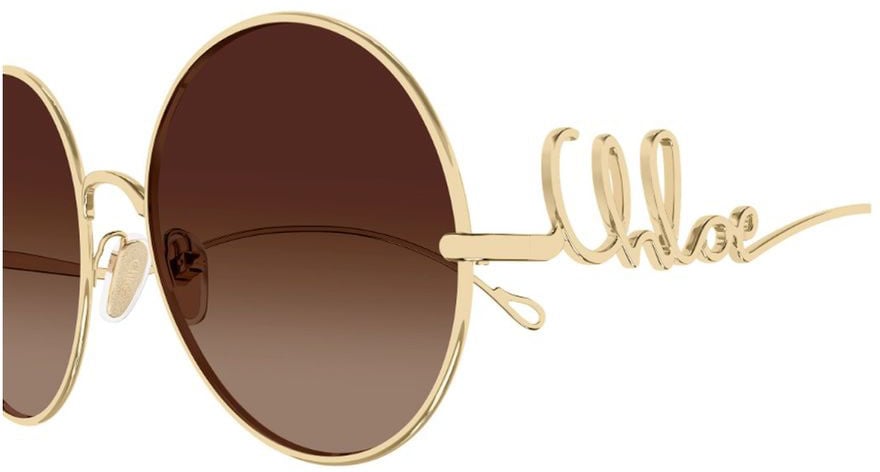 Chloé Gold Iconic CH0329S Metal Round Sunglasses Zwart