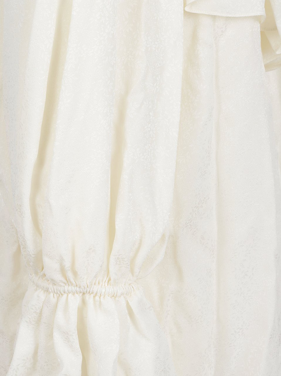 Chloé Ornamental Jacquard Silk Blouse with Ruffled Neckline Wit