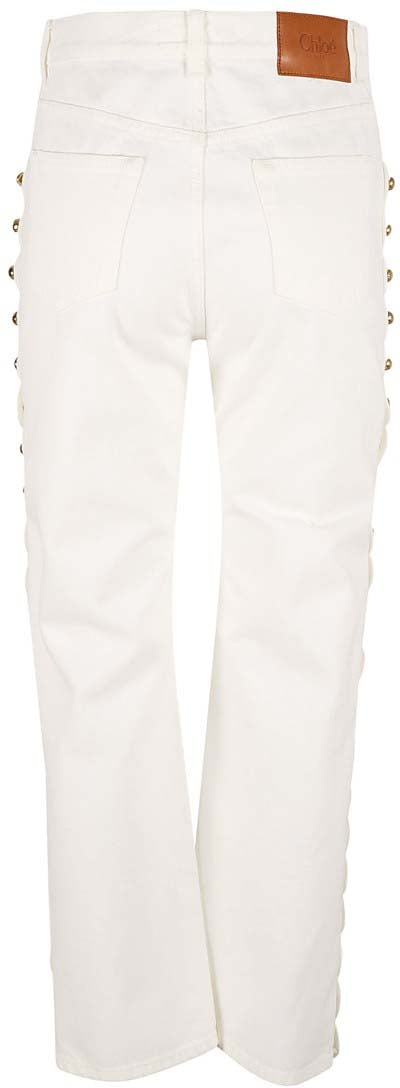 Chloé High-Waisted Straight-Leg Jeans Rood