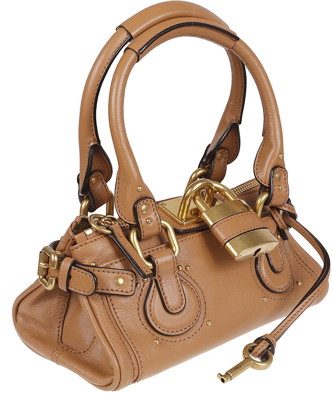 Chloé Small Grained Buffalo Leather Handbag Bruin