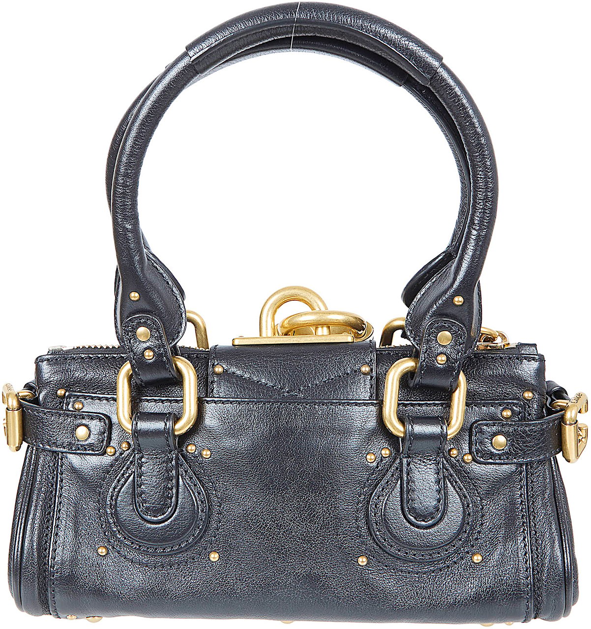 Chloé Cylindrical Structured Handbag in Smooth Leather with Gold-Tone Hardware Grijs
