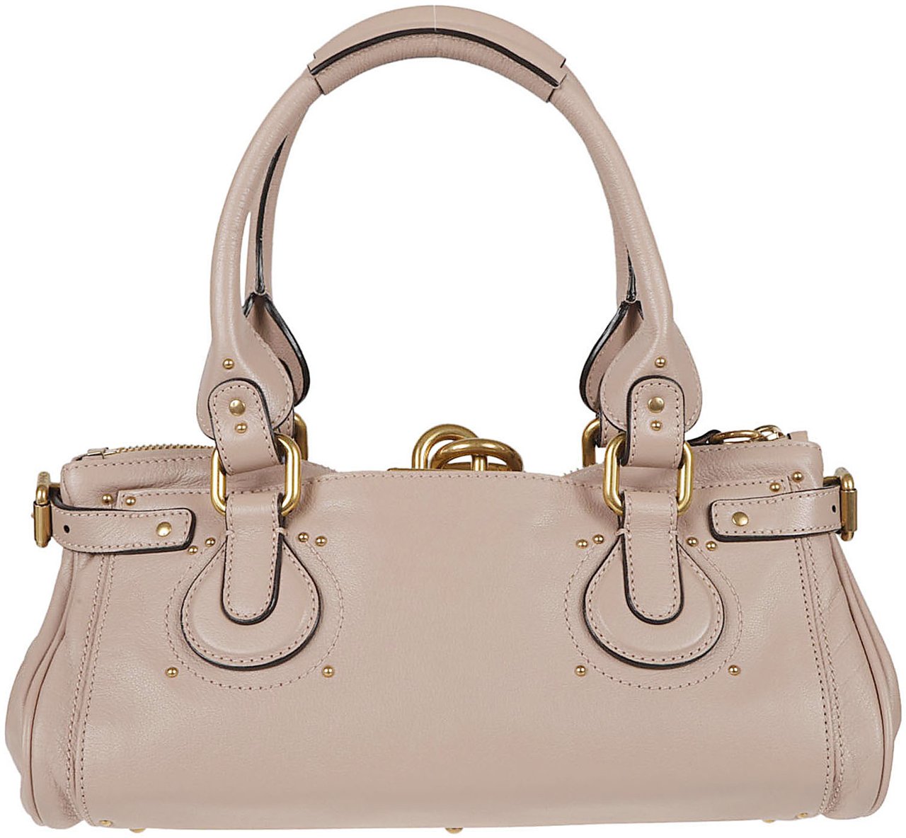 Chloé Granite Buffalo Leather Paddington Handbag with Gold-Tone Accents Neutraal