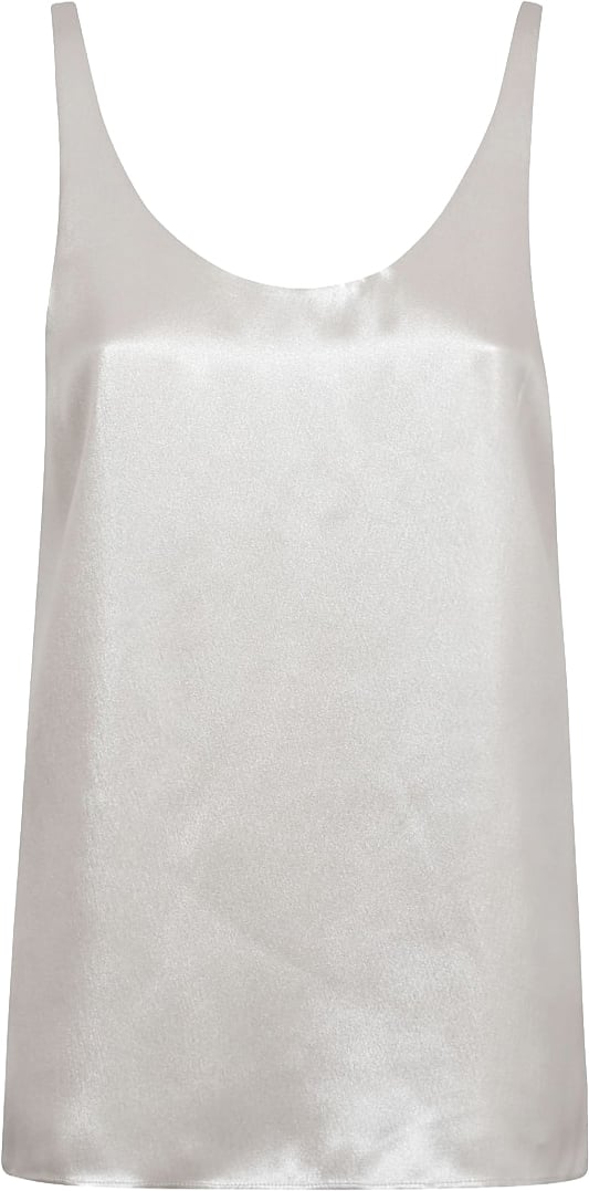 Chloé Sleeveless Silk Top With Rounded Neckline Wit