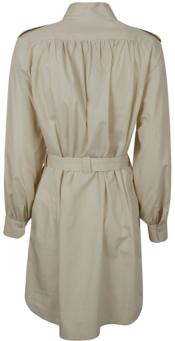 Chloé Tailored Button-Down Dress With Cinched Waist Grijs