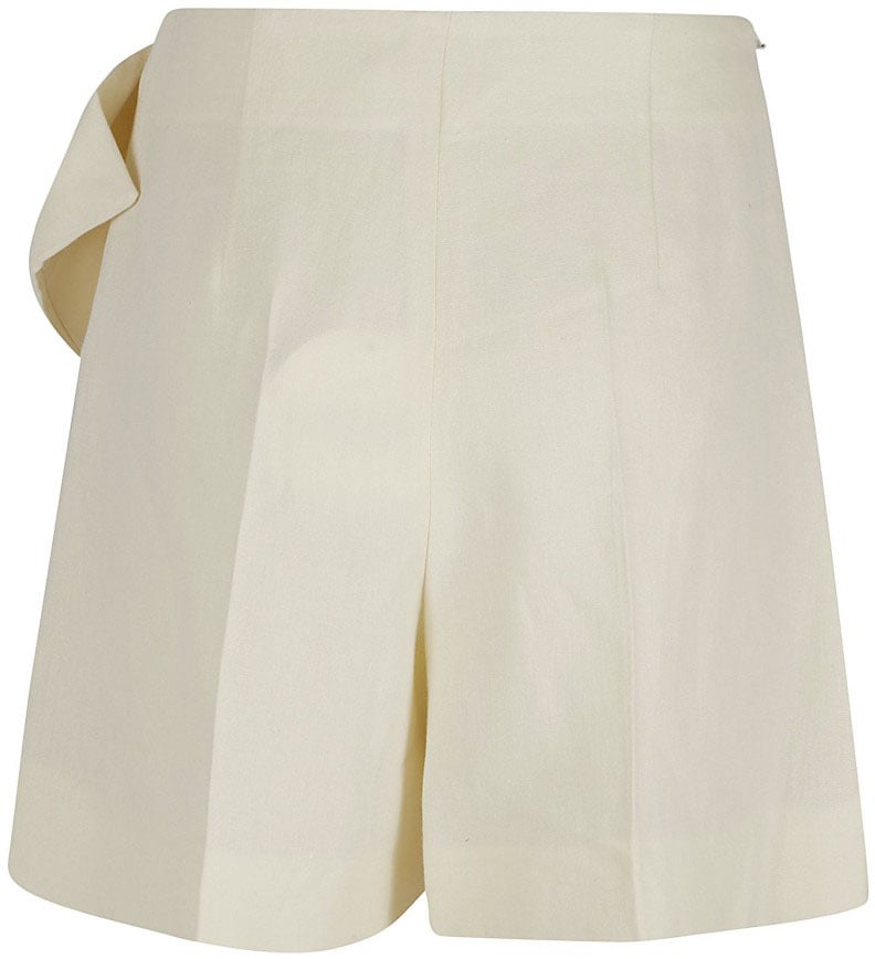 Chloé Tailored Linen Shorts With Bow Detail Grijs