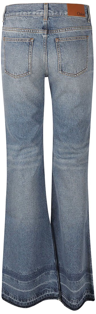 Chloé High-Waisted Flared Jeans With Vintage Wash Grijs