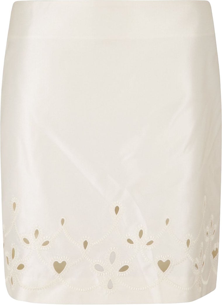 Chloé Tailored Skirt With Intricate Hem Cut-Outs Neutraal