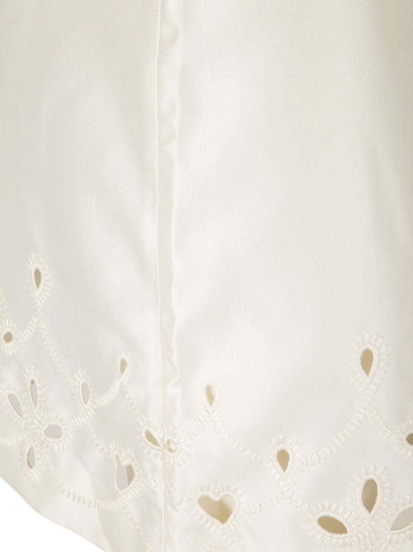 Chloé Tailored Skirt With Intricate Hem Cut-Outs Neutraal