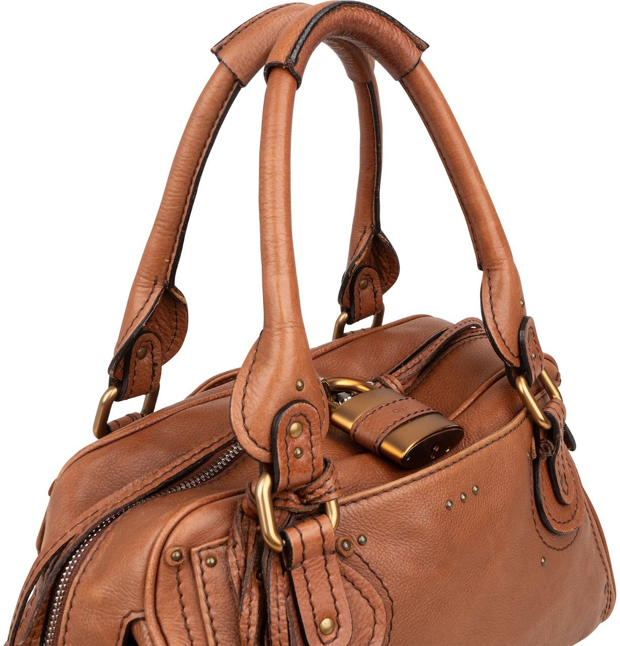 Chloé Chloé Leather Paddington Satchel Handbag Bruin