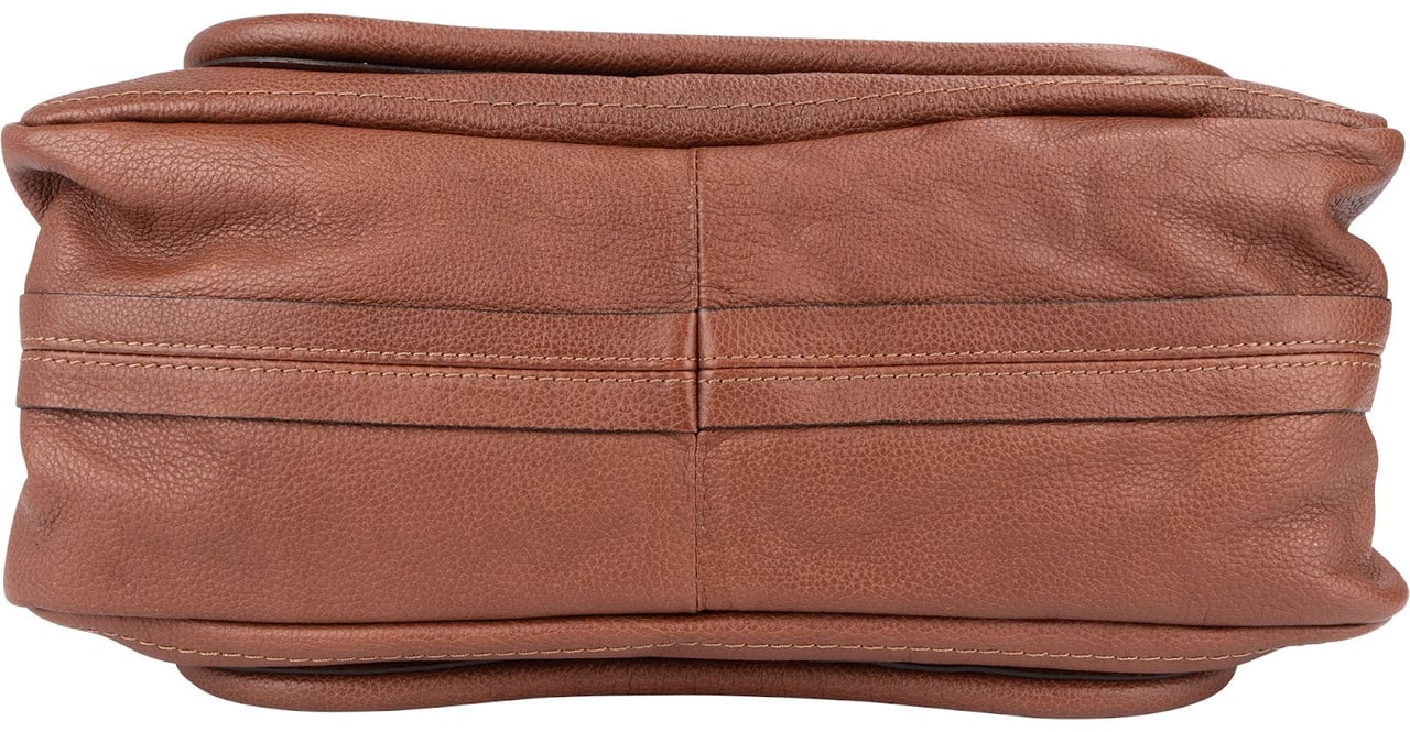Chloé Grained Leather Paraty Shoulder Handbag Bruin