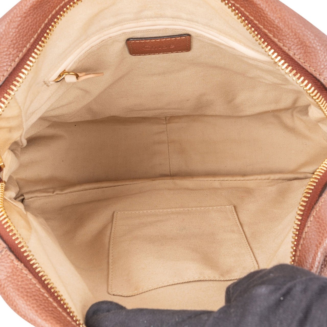 Chloé Grained Leather Paraty Shoulder Handbag Bruin