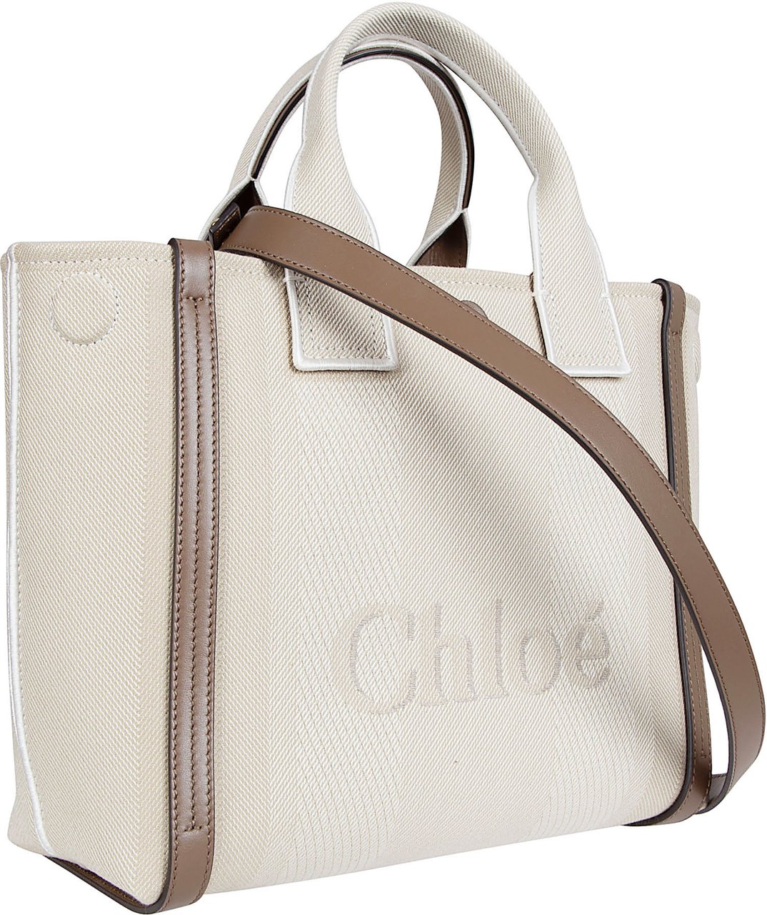 Chloé Small Structured Carry Bag with Contrasting Leather Bands Wit