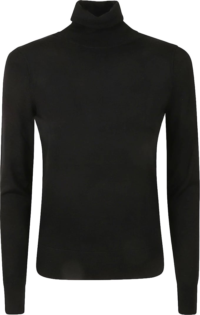 Chloé High Neck Fitted Black Wool Sweater Zwart
