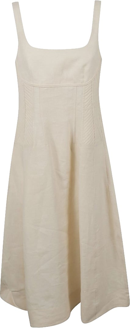 Chloé Fitted Square Neckline Dress Neutraal