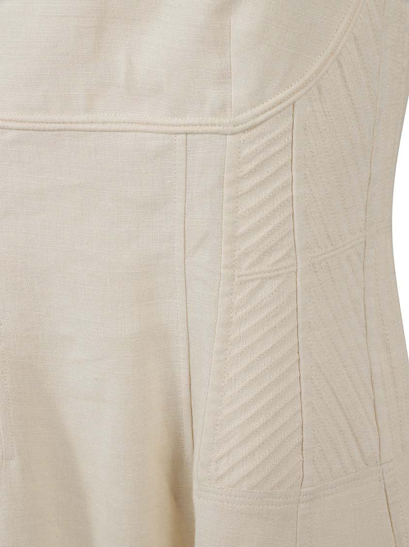 Chloé Fitted Square Neckline Dress Neutraal