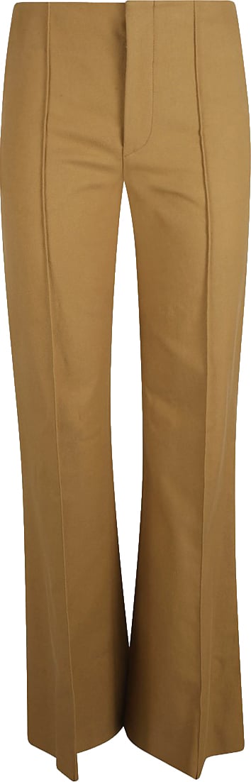 Chloé High-Waisted Tailored Trousers With Flared Legs Bruin