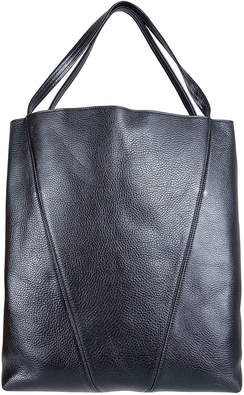 Chloé Textured Leather Tote with Gold-tone Chain Accents Grijs