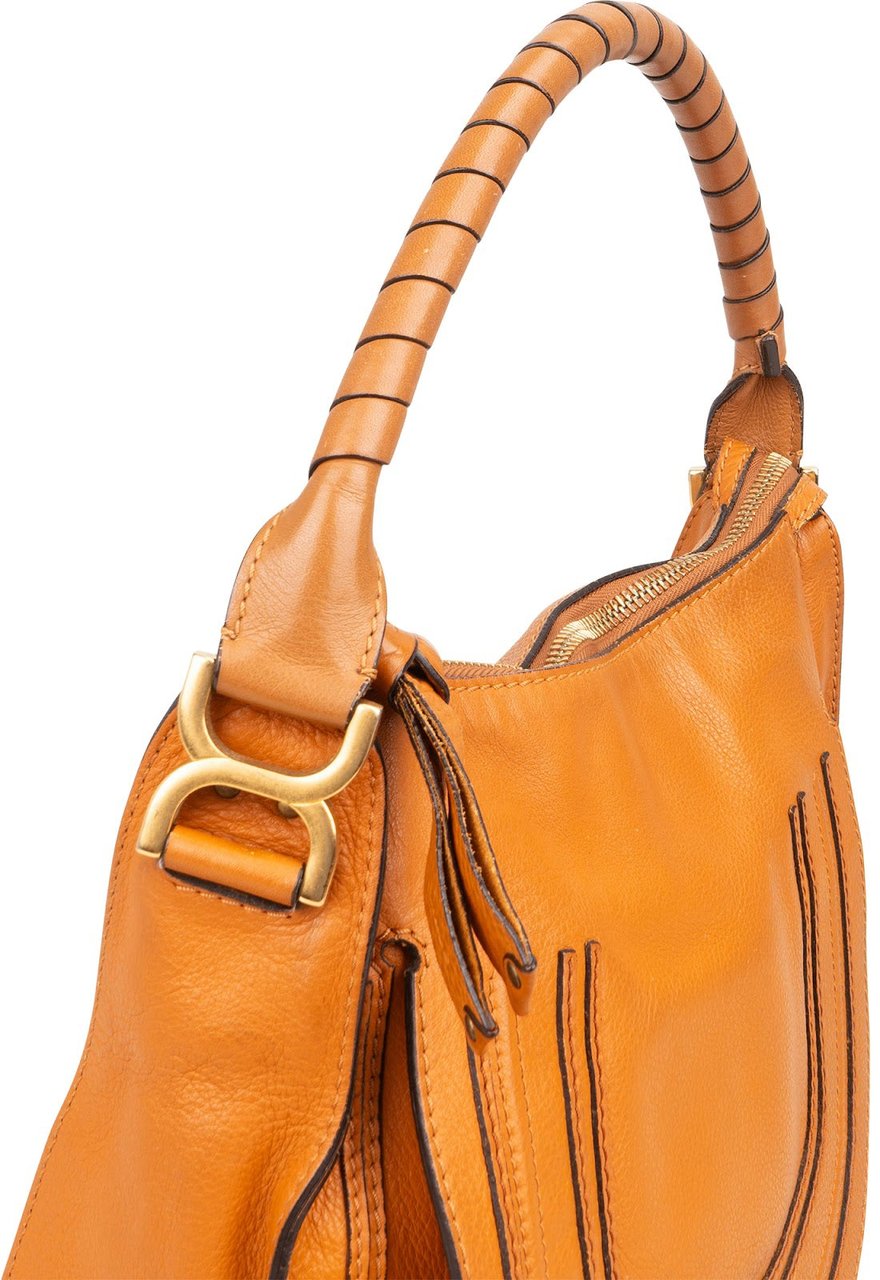 Chloé Chloé Leather Marcie Hobo Shoulder Bag Bruin