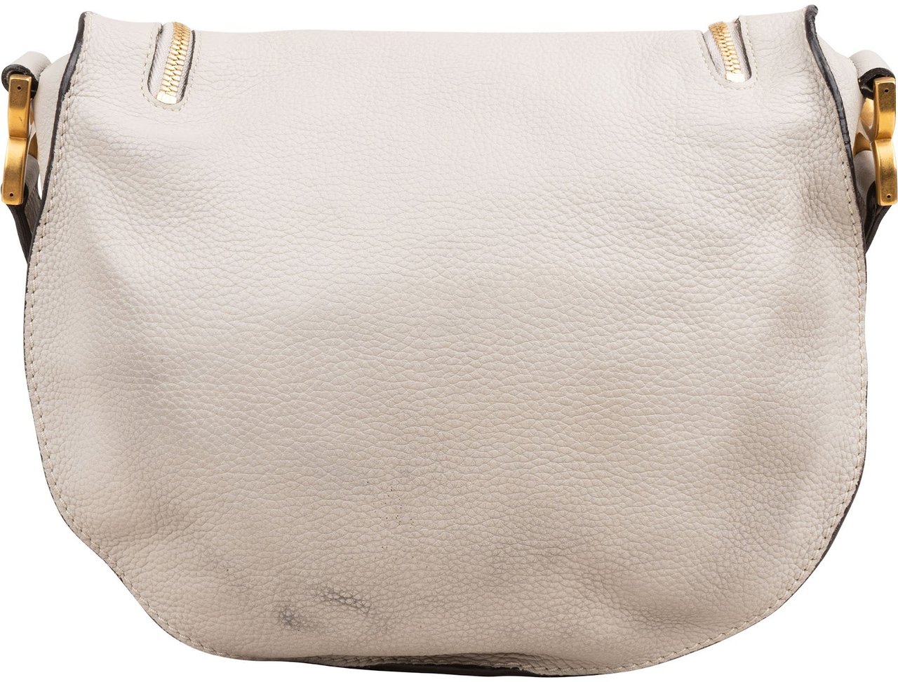 Chloé Chloé Grained Leather Zip Marcie Crossbody Bag Lichtgrijs