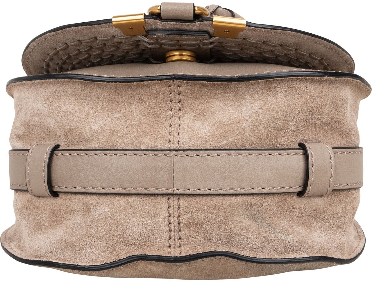 Chloé Chloé Suede Mini Marcie Saddle Crossbody Bag Taupe