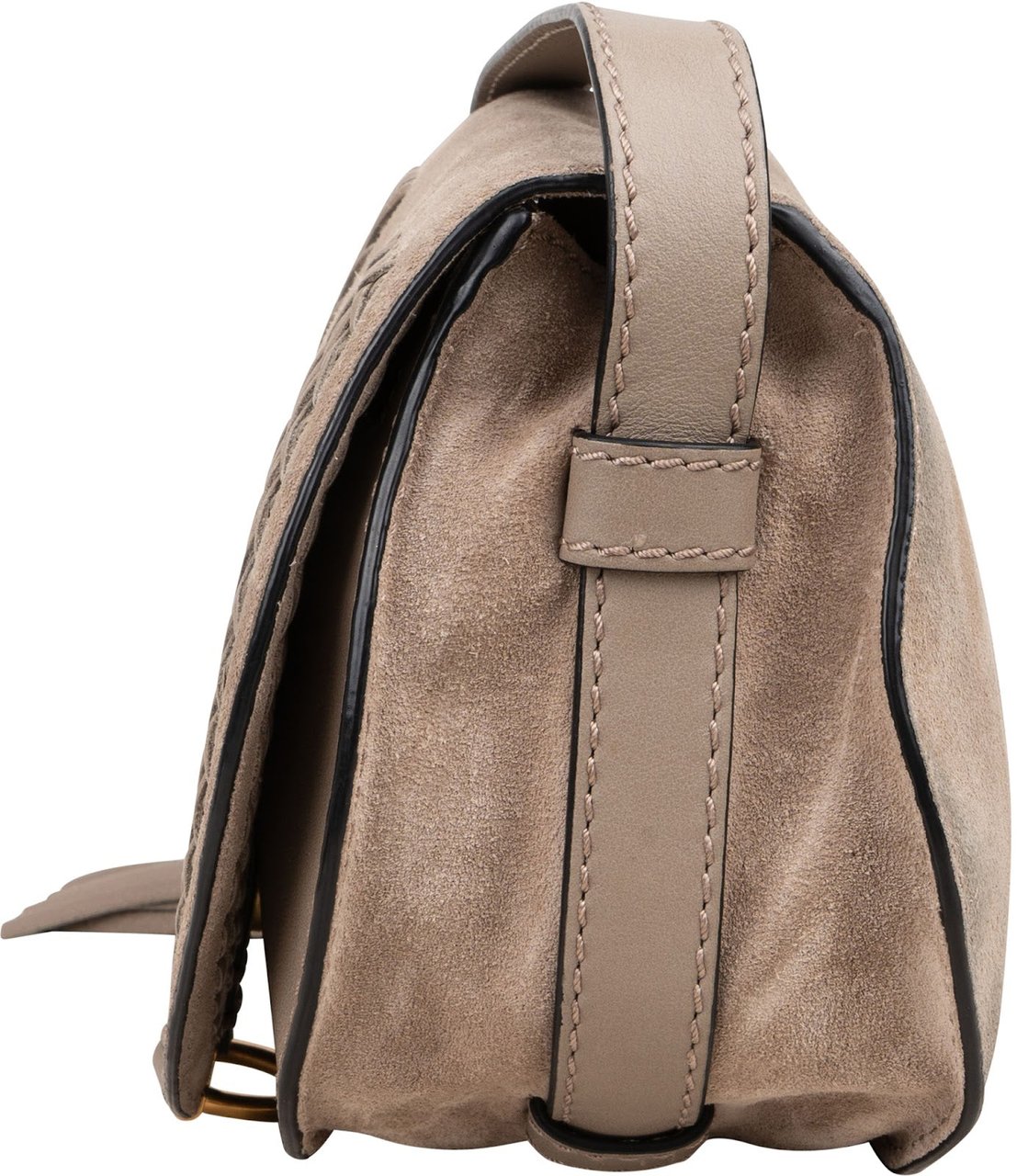 Chloé Chloé Suede Mini Marcie Saddle Crossbody Bag Taupe