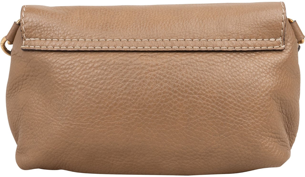 Chloé Chloé Grained Leather Mini Marcie Crossbody Bag Taupe