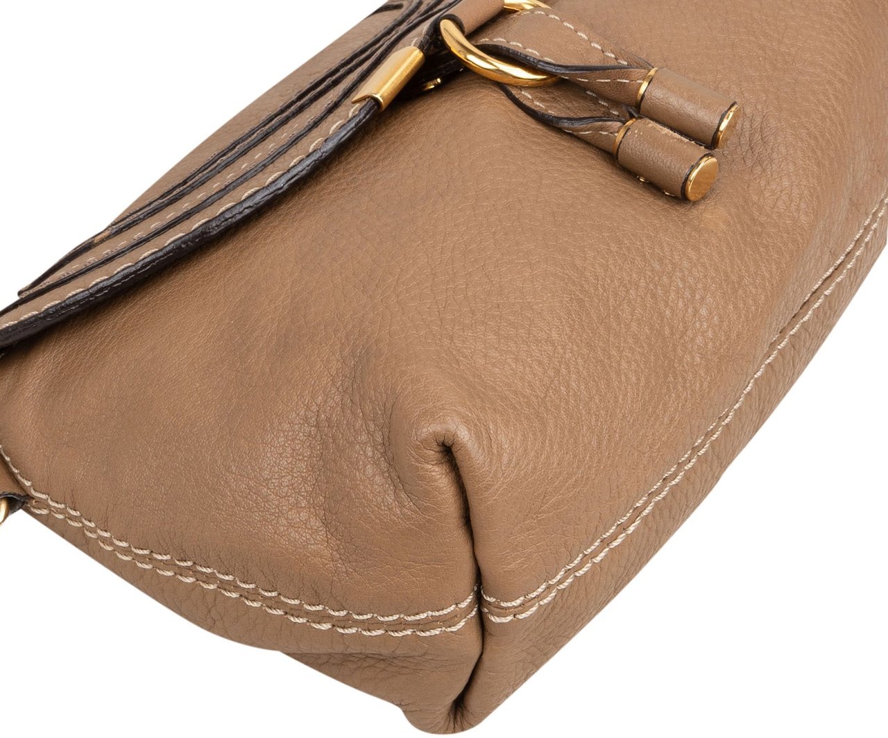 Chloé Chloé Grained Leather Mini Marcie Crossbody Bag Taupe