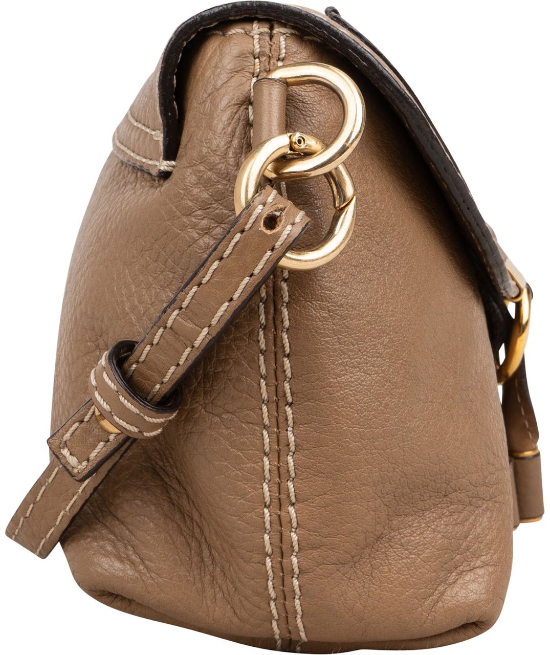 Chloé Chloé Grained Leather Mini Marcie Crossbody Bag Taupe