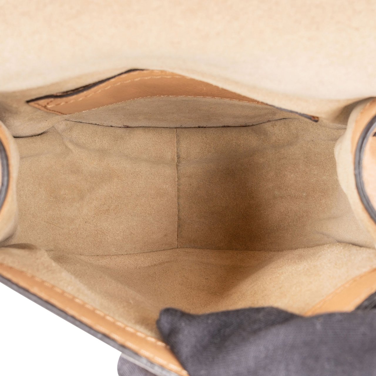 Chloé Chloé Grained Calfskin Marcie Small Saddle Crossbody Bag Beige