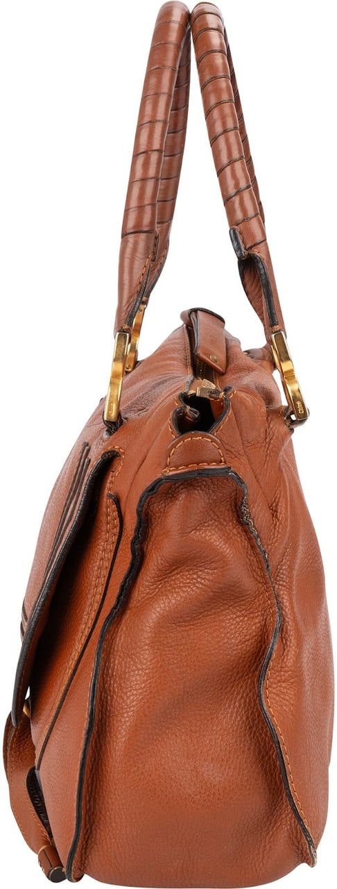 Chloé Chloé Grained Leather Marcie Hobo Handbag Bruin