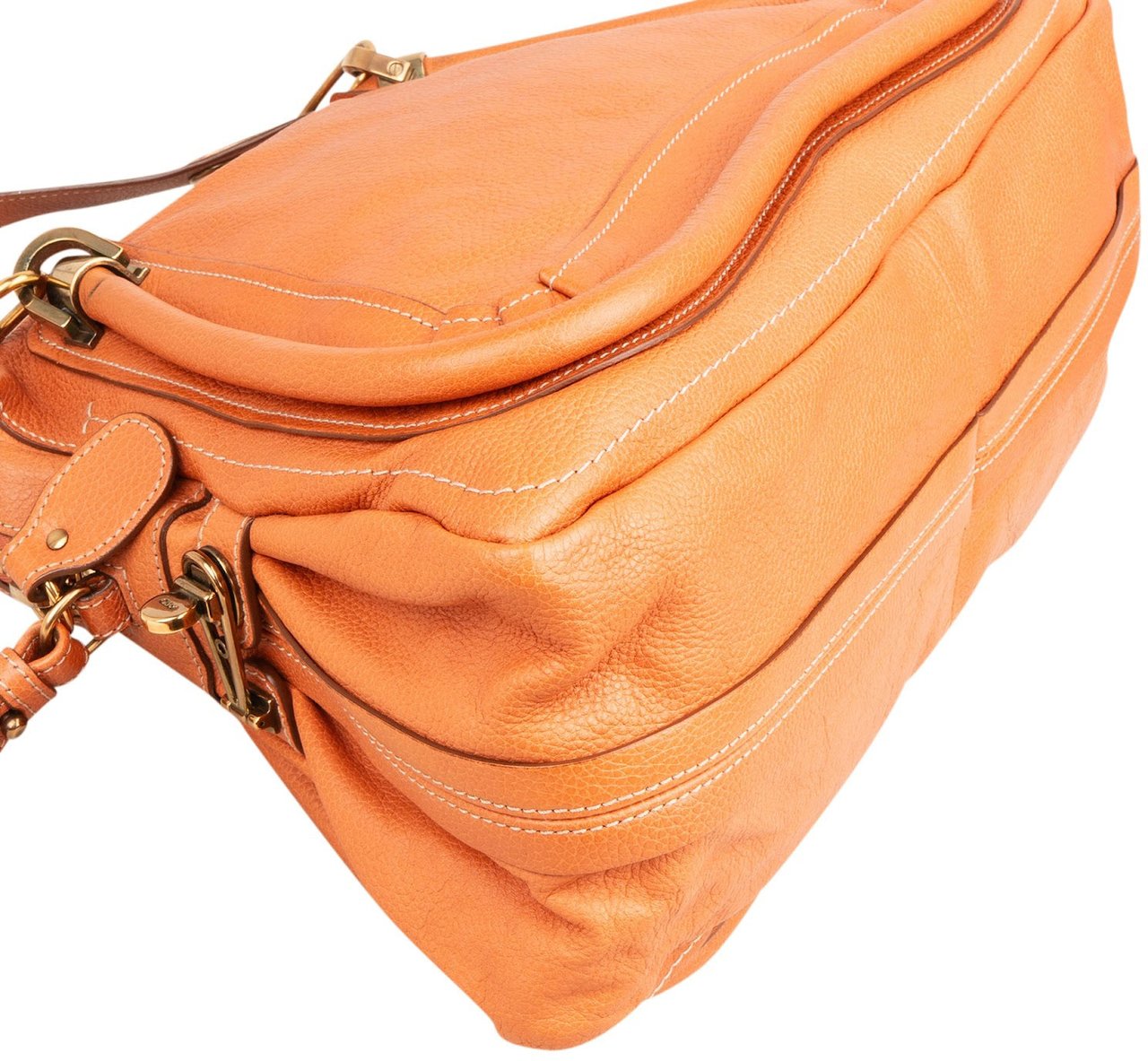 Chloé Chloé Grained Leather Paraty Handbag Oranje