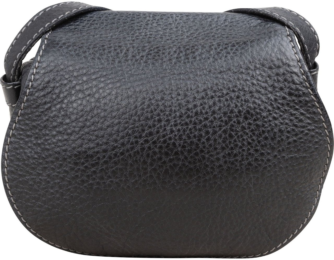 Chloé Chloé Grained Calfskin Marcie Small Saddle Crossbody Bag Zwart