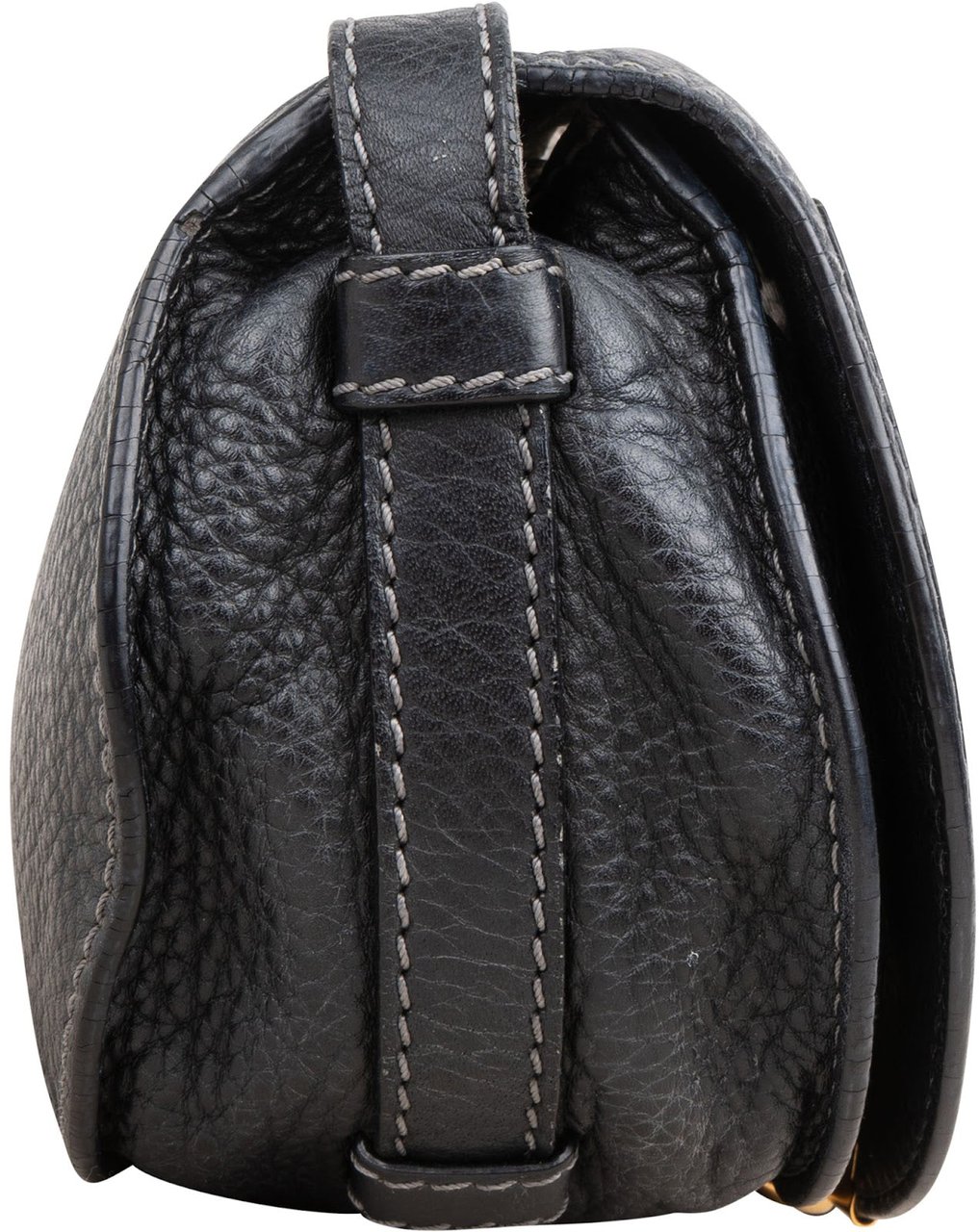Chloé Chloé Grained Calfskin Marcie Small Saddle Crossbody Bag Zwart
